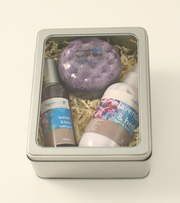 Lotion,Room Spray & Sponge Gift Set Fragrant Finds Sponge Soaps
