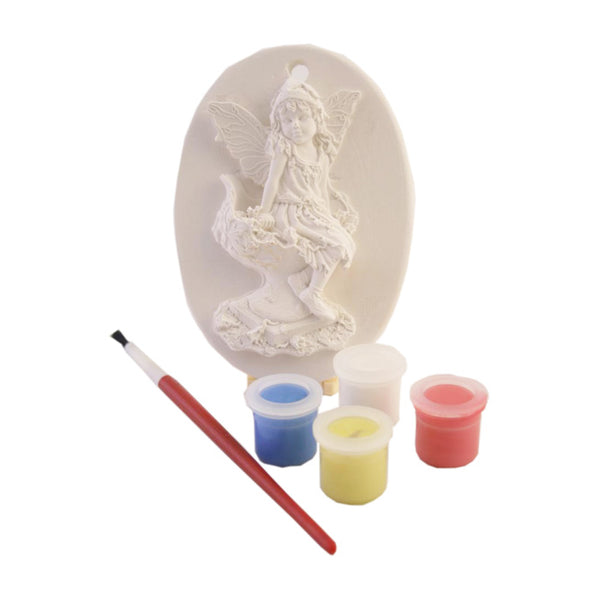 Small Fairy on Mushroom Oval Plaque Fragrant Finds Paint Your Own