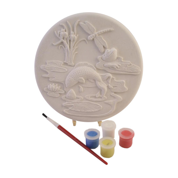 Large Pond Life Round Plaque Fragrant Finds Paint Your Own